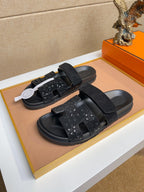 HM Men's Chypre Sandals Black Diammond Suede 735676