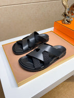 HM Men's Kazimir Sandals Black Calfskin 735746