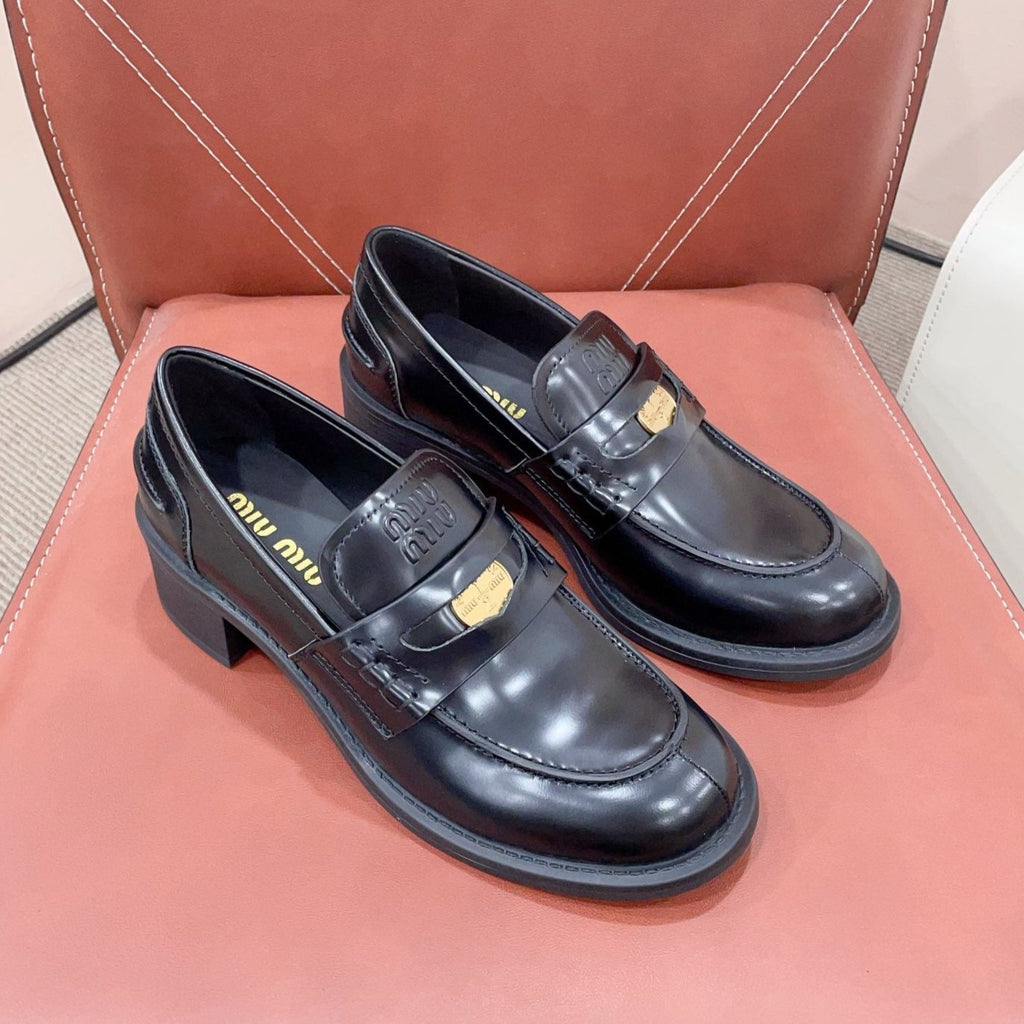 Miu Loafers Black Cowhide