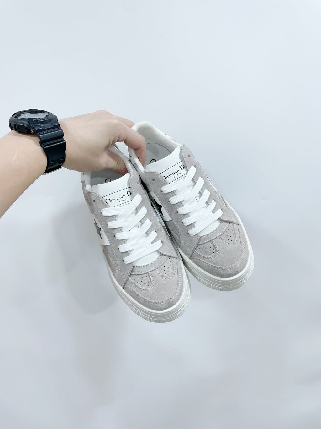 CD Star Platform Sneaker In Light Grey Suede 999872
