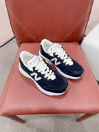 LP x NB 990v6 Sneaker 45mm dark blue suede calfskin and mesh fabric