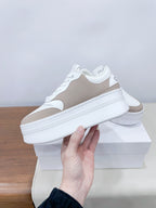CELINE 25C Block Sneaker White mix Khaki Brown Calfskin 231996