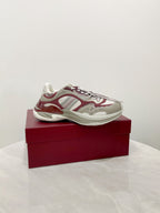 GG 2.0 Low Top Sneakers Grey Burgundy Mesh Leather 675576
