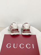 GG 2.0 Low Top Sneakers Grey Burgundy Mesh Leather 675576