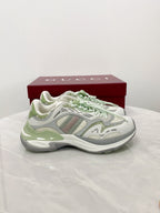 GG 2.0 Low Top Sneakers Grey Green Mesh Leather 675577