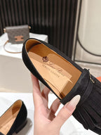 LP Pennan Fringe Black Suede 564803