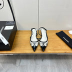slingbacks 45 white black pcv and calfskin