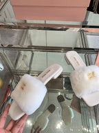 Miu Slippers White Super Soft Wool