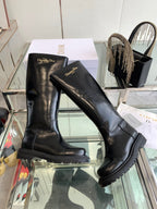CD Diorebel Boot Glossy Black Calfskin