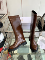 CD Diorebel Boot Glossy Brown Calfskin