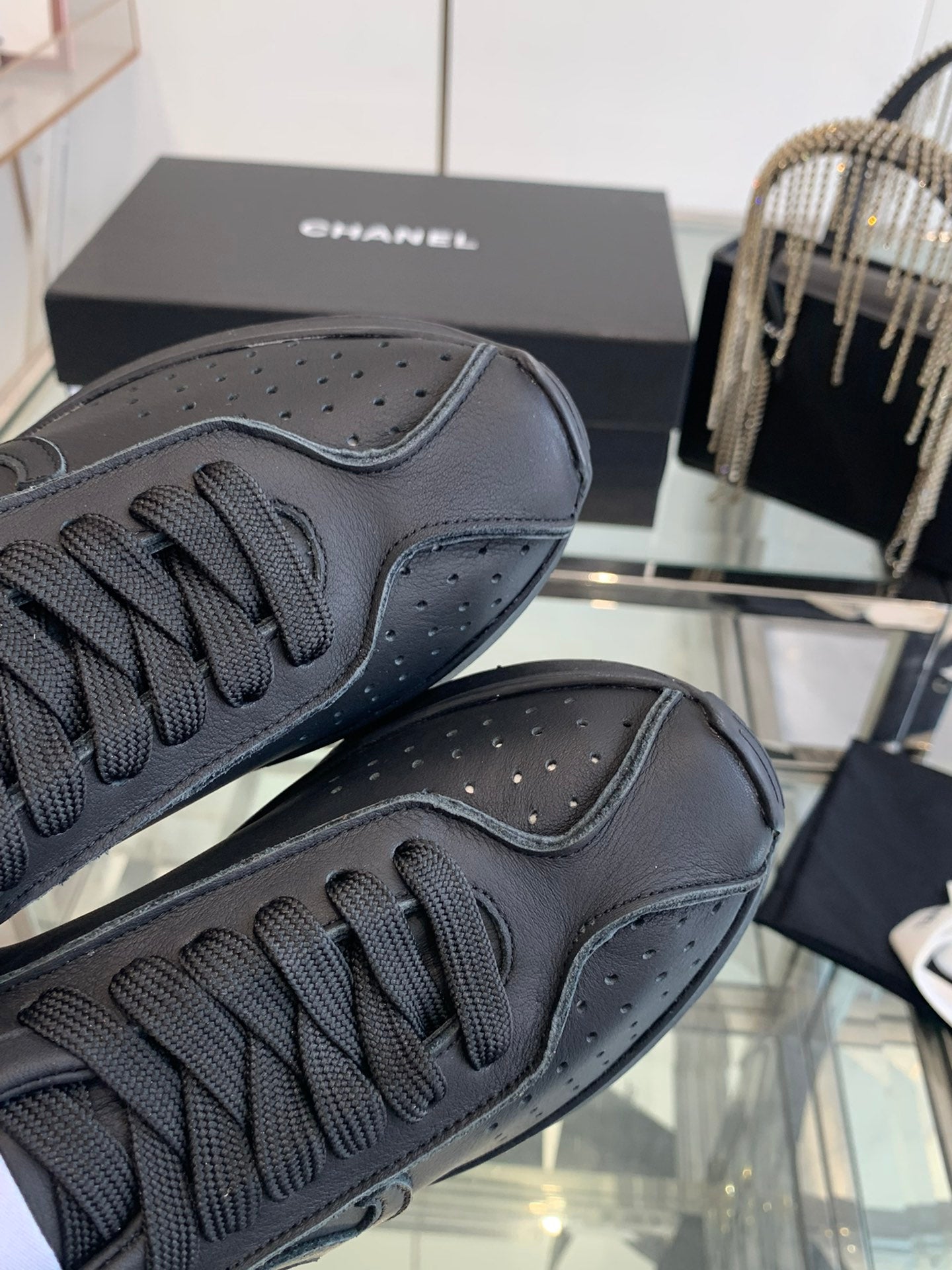 CC Sneaker Black Cowhide 204108