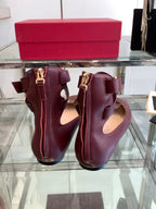 VT 25 Ballerina Ballet Gladiator Flats Ruby Red Cowhide 292360