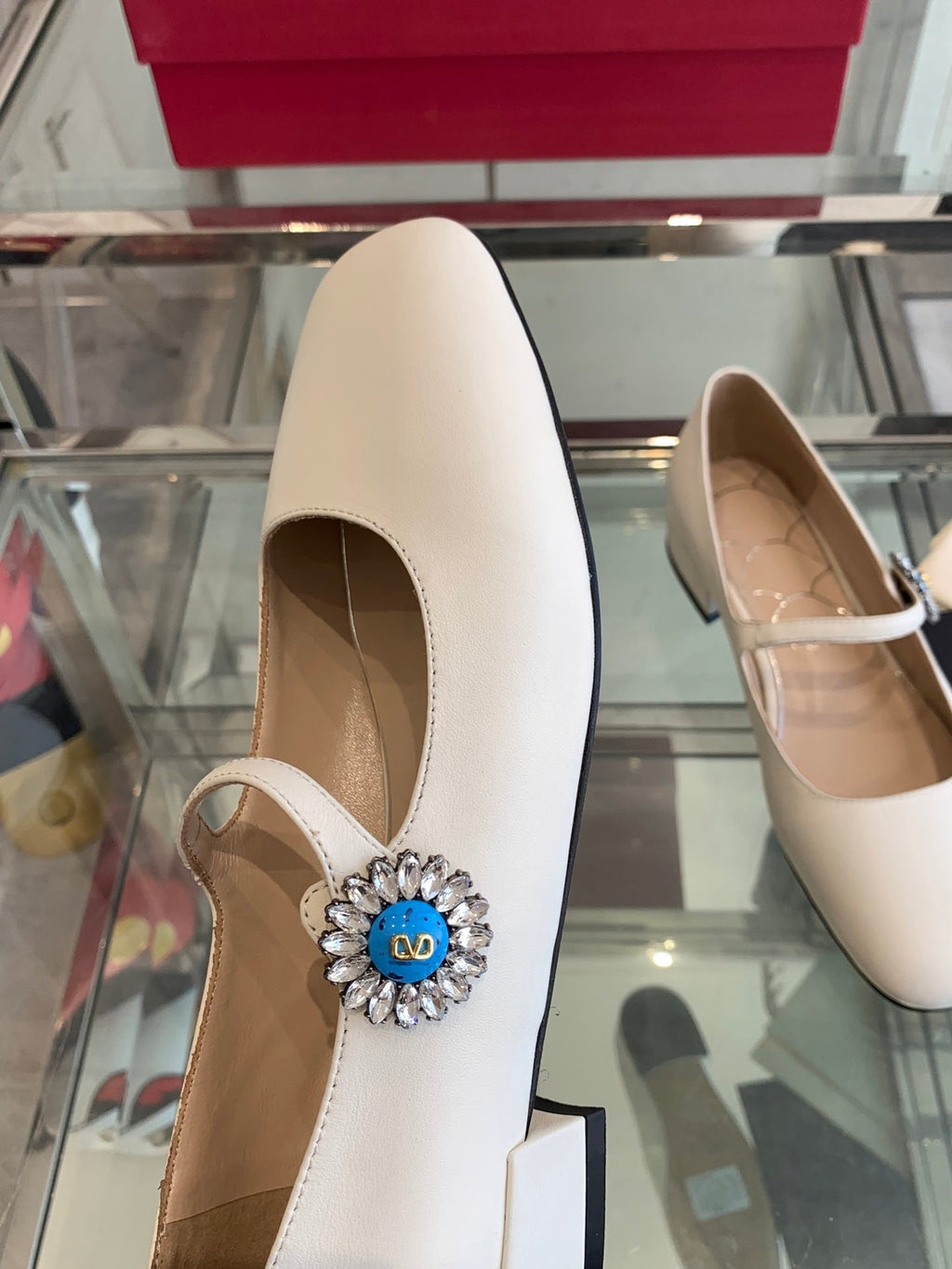 VT 25 Mary Jane Flats White Cowhide 292363