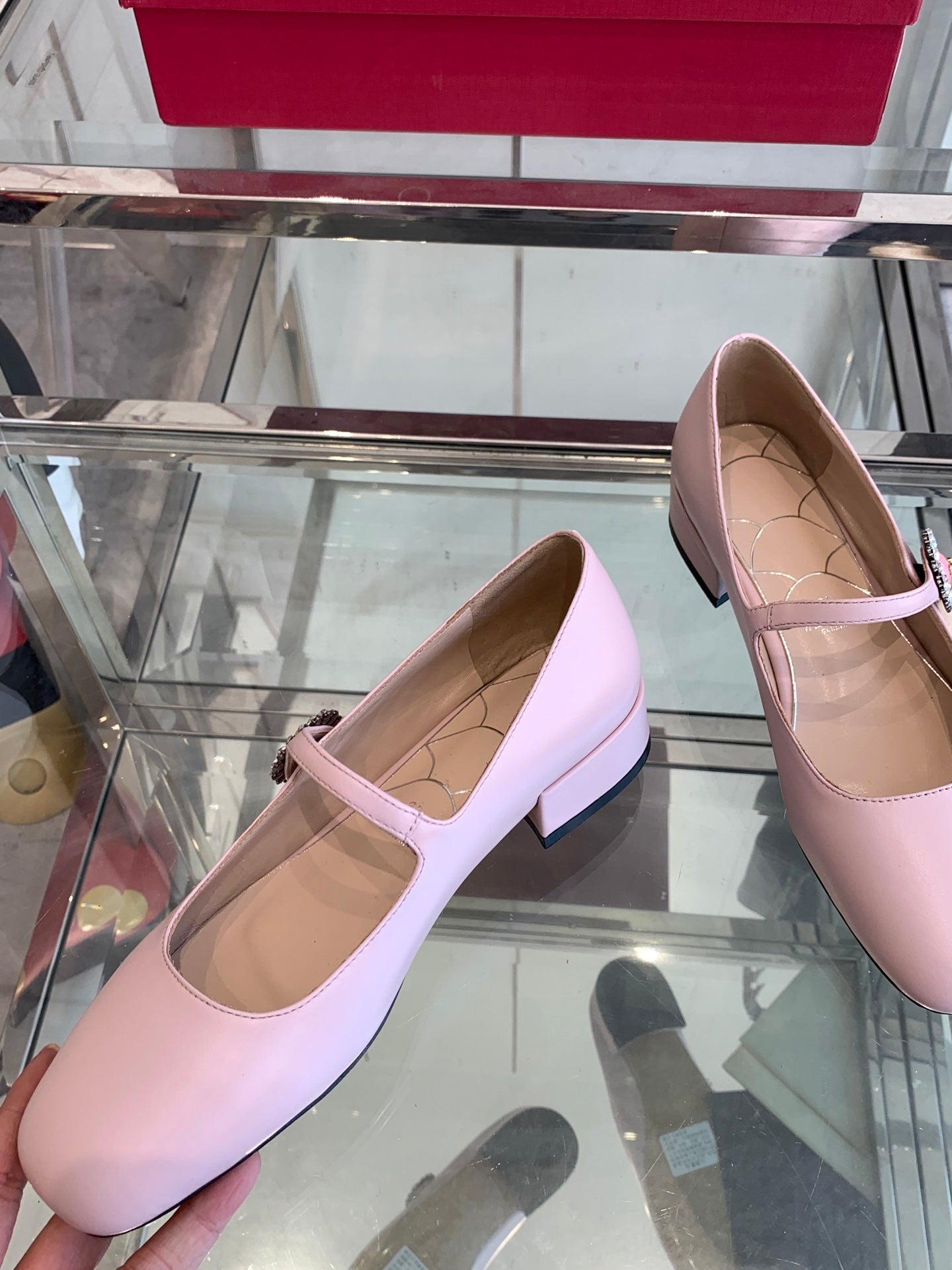 VT 25 Mary Jane Flats Pink Cowhide 292364