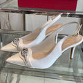 VT 25 High Heels Slingbacks White Cowhide 292351