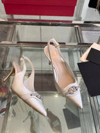VT 25 High Heels Slingbacks White Cowhide 292351