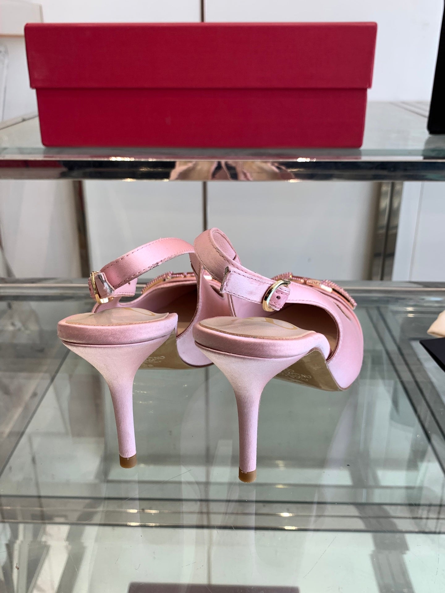 VT 25 High Heels Slingbacks Pink Cowhide 292355
