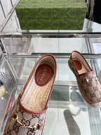 GC 2025 Espadrille With Horsebit Beige and Dark Brown Canvas 292317