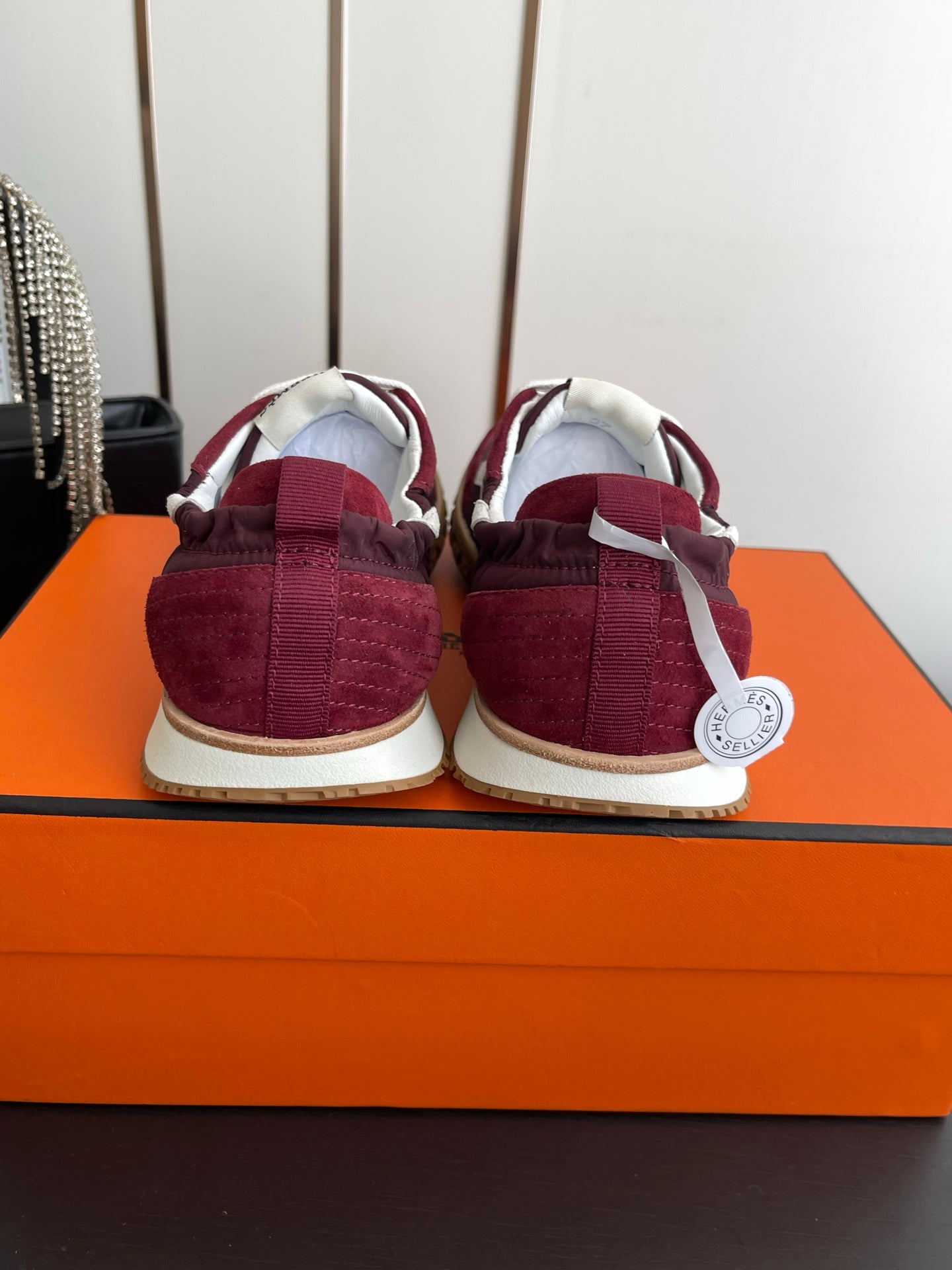 HM Jet Sneaker Burgundy White Suede 739995