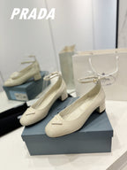 PRA NAPPA MARY JANE PUMPS CREAMY WHITE LAMBSKIN