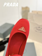 Pra Ballerina Pumps 40 Red Suede Fabric