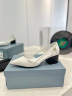 Pra Pumps 50 Square Sole White Patent Leather