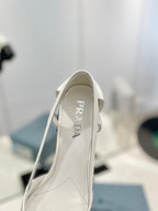 Pra Pumps 50 Square Sole White Patent Leather