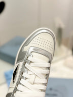 PRA DOWNTOWN NAPPA SNEAKERS WHITE AND SILVER CALFSKIN