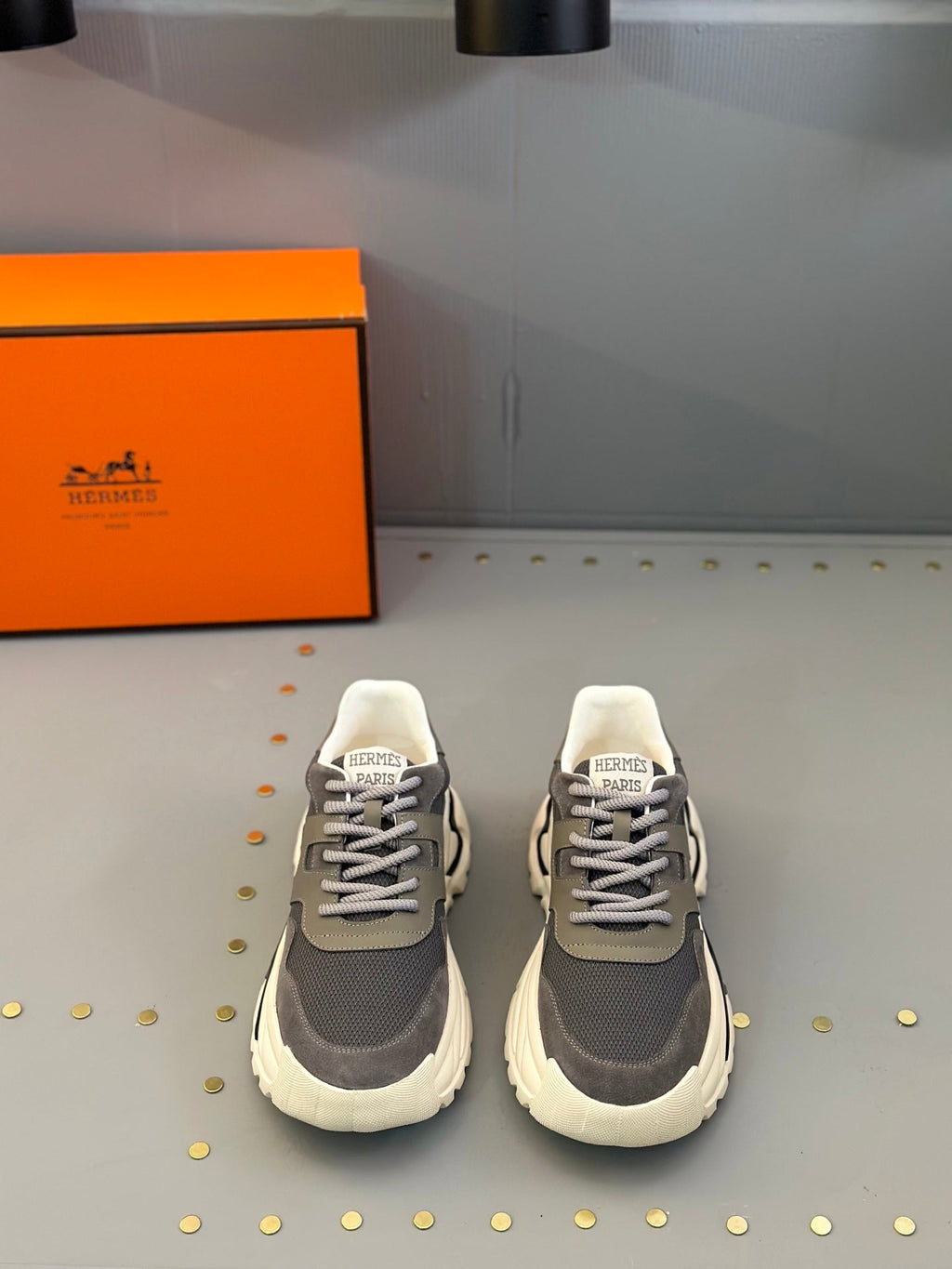 HM Men's Sneaker Grey Mesh Calfskin 541265