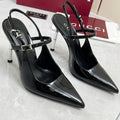GC 25 Heeled 95mm Slingback Pump Black Patent Leather 293865