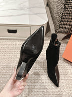 HM Ankle Boots 60mm Black Calfskin And Suede  972382