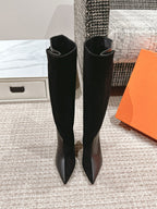 HM High Boots 60mm Black Calfskin And Suede  972385