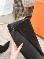 HM High Boots 60mm Black Calfskin And Suede  972385