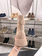 The Row 2025 Lace-up Boot Apricot Suede 543369