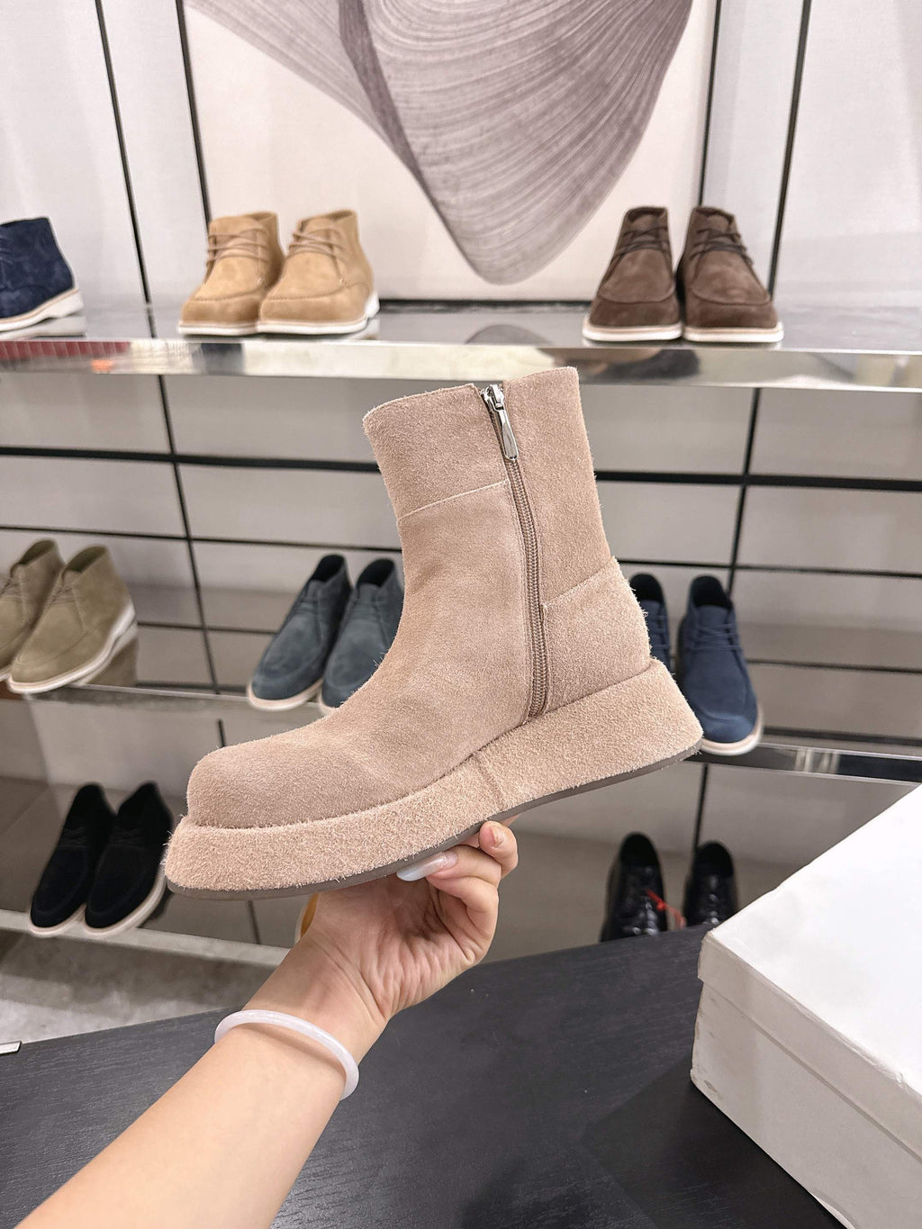 The Row SS2025. Boots  Brown Suede 543372