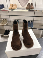 The Row SS2025. Boots  Dark Brown Suede 543373