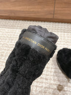 CD Ankle Boots Black Fleece And Windbreaker Fabric