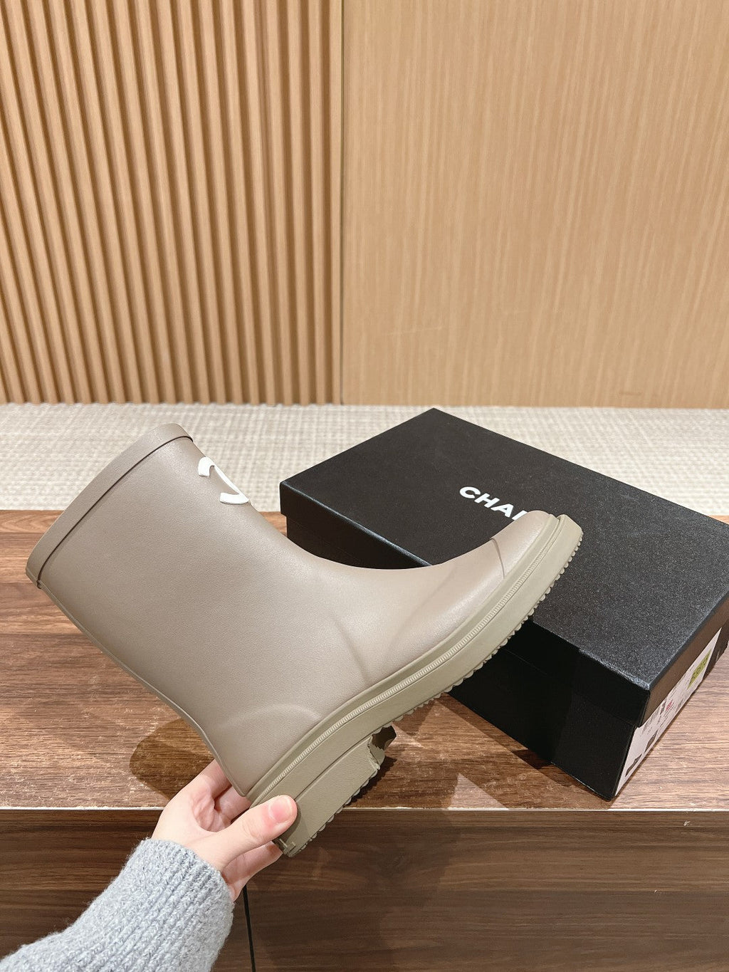 CC RAIN BOOTS GREY TPU WITH WHITE LOGO
