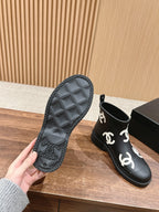 CC RAIN BOOTS BLACK TPU WITH WHITE LOGO 1
