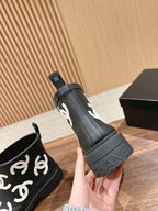 CC RAIN BOOTS BLACK TPU WITH WHITE LOGO 1