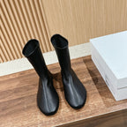 The Row Mid Sock Boots Black Sheepskin 427974