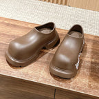 GRAFFITI THICK-SOLED CHEF SHOES IN BROWN RUBBER