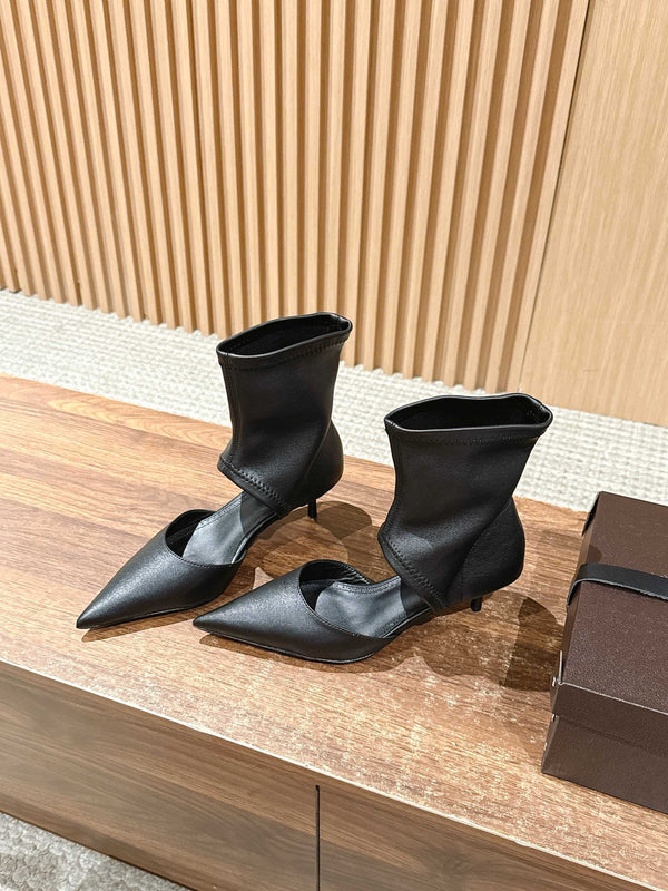 ALAIA ankle boots black leather 386022