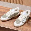 Golden Goose 2025 Wool-Lined Dirty Sneaker White mix Gold Cowhide 444260