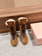 Miumiu 25 Boot Brown Suede Calfskin 553693