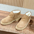Miumiu 25 Slip-on Boot Light Brown Mix White Suede Wool 553706