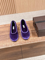 Alaia 2025 Ballet Flat Purple Velvet 553859