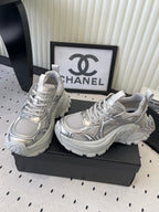 CC Platform Sneakers Sliver Mesh Rubber 611801