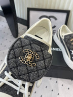 CC 2026s Sneakers Dark Grey White Denim Leather 720089
