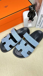 HM Men's Chypre Slide Blue Denim Cowhide 540212